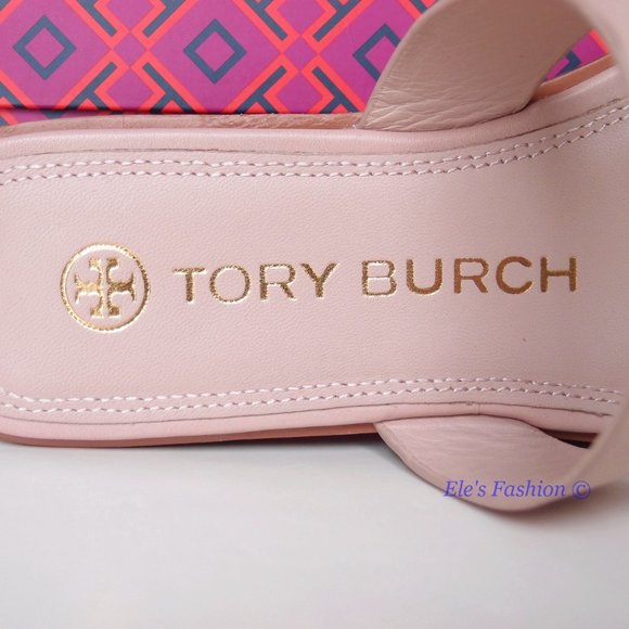 NIB Tory Burch Tiny Miller Toe Ring Leather Sandal Shell Pink US 7 10.5 AUTHENTC - Picture 12 of 16